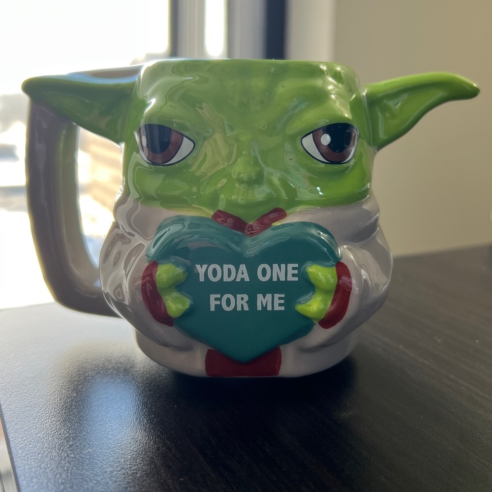 Yoda One for Me Valentines Day Baby Yoda Star Wars Heart Ceramic Mug Rare